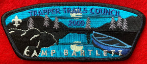 Trapper Trails Council 2009 Camp Bartlett Commerative Edition CSP SA-117. Black Border. Mint Condition.