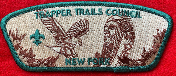 Trapper Trails Council New Fork Commerative Edition CSP SA-124. Green Border. Mint Condition.