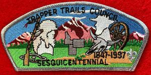 Trapper Trails Council Utah-Idaho-Wyoming Sesquicentennial Commerative CSP SA-13. Silver Border. Mint Condition.