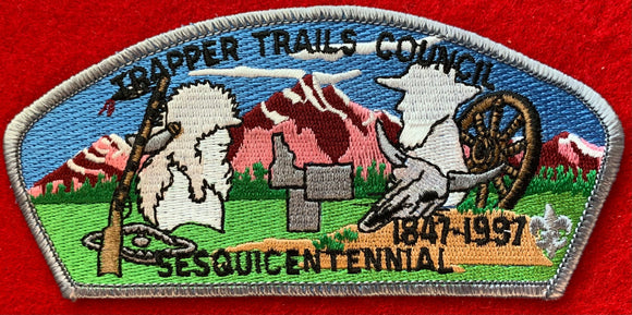 Trapper Trails Council Utah-Idaho-Wyoming Sesquicentennial Commerative CSP SA-13. Silver Border. Mint Condition.