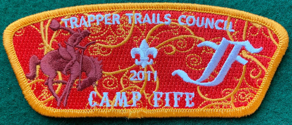 Trapper Trails Council 2011 Camp Fife Commerative Edition CSP SA-153. Yellow Border. Mint Condition.