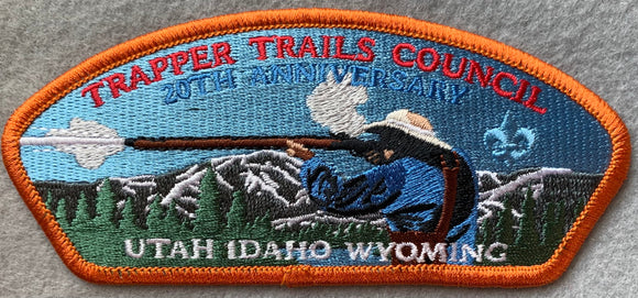 Trapper Trails Council 20th Anniversary Commerative Edition CSP SA-176. Orange Border. Mint Condition.