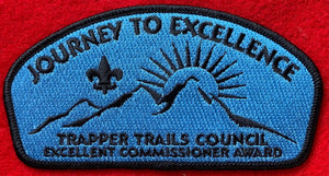 Trapper Trails Council Journey to Excellence (JTE) Excellent Commissioner Award Commerative Edition CSP SA-180. Black Border. Mint Condition.