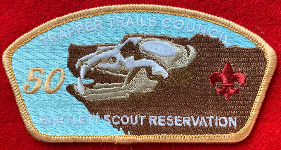 Trapper Trails Council 50th Anniversary (1964-2014) of Bartlett Scout Reservation Commerative Edition CSP SA-184. Gold Border. Mint Condition.