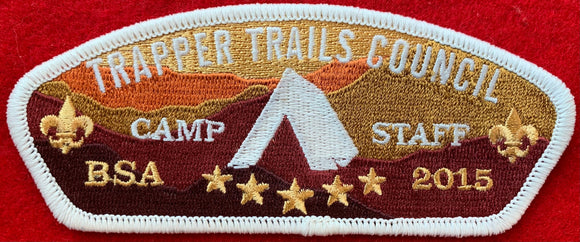 Trapper Trails Council 2015 Camp Staff CSP SA-195. White Border. Mint Condition.