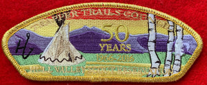 Trapper Trails Council 50th Anniversary of Hull Valley Scout Reservation (1966-2016) Commerative Edition CSP SA-208. Gold Mylar Border. Mint Condition.