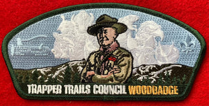 Trapper Trails Council Wood Badge Commerative Edition CSP SA-221. Green Border. Mint Condition.