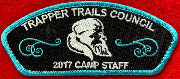 Trapper Trails Council 2017 Camp Staff Commerative Edition CSP SA-223. Light Blue Border. Mint Condition.