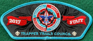 Trapper Trails Council 2017 National Youth Leadership Training (NYLT) Commerative Edition CSP SA-223. Light Blue Border. Mint Condition.