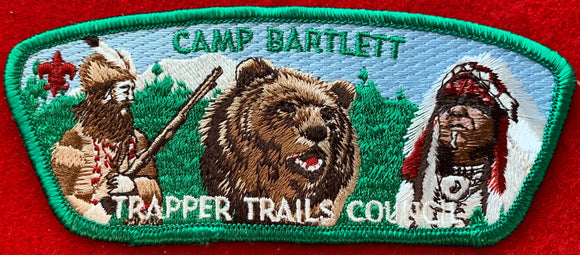 Trapper Trails Council Camp Bartlett Commerative Edition CSP SA-49. Green Border. Mint Condition.