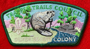 Trapper Trails Council Silver Beaver Colony Commerative Edition CSP SA-92. Dark Green Border. Mint Condition.