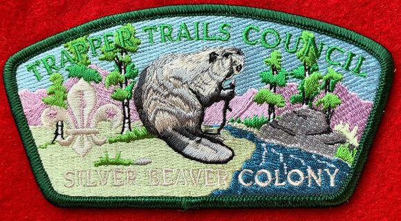 Trapper Trails Council Silver Beaver Colony Commerative Edition CSP SA-92. Dark Green Border. Mint Condition.