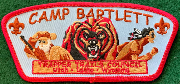 Trapper Trails Council Camp Bartlett Commerative Edition CSP TA-22:1. Red/Pink Border. Mint Condition.