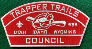 Trapper Trails Council *Reproduction* "Red-and-White" CSP TA-241. White Border. Mint Condition.