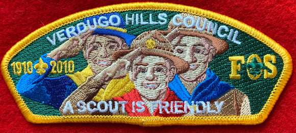 Verdugo Hills Council BSA 2010 Centennial Friends of Scouting (FOS) Commerative Edition CSP SA-28:1