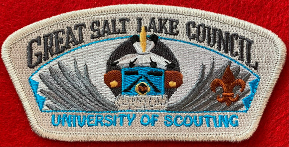 Great Salt Lake Council 2007 University of Scouting Commerative CSP SA-175. Silver Mylar Border. Plastic Back. Mint Condition.