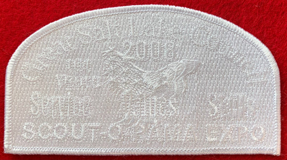 Great Salt Lake Council 2008 Scout-O-Rama Expo Commerative Ghost CSP SA-178. Full Ghosting, White Thread. Embroidered American Eagle/Flag Detail. White Border. Mint Condition.