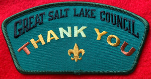 Great Salt Lake Council 'Thank You' Edition CSP SA-293. Green Background. Dark Green Border. Mint Condition.