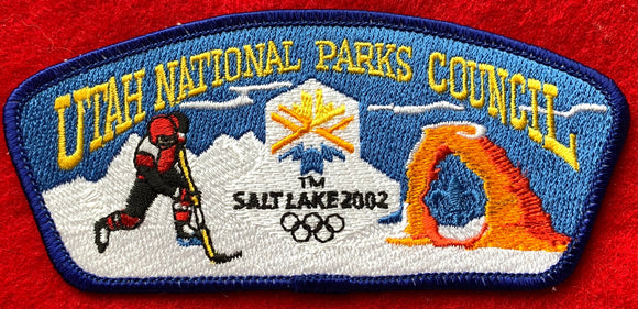 Utah National Parks Council 2002 Salt Lake City Winter Olympics Commerative Edition CSP SA-33. Blue Border. Mint Condition.