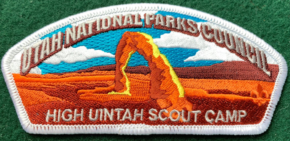 Utah National Parks Council High Uintah Scout Camp Commerative Edition CSP SA-66. White Border. Mint Condition.