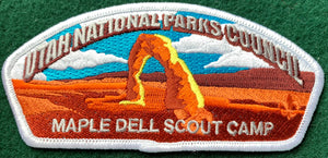 Utah National Parks Council Maple Dell Scout Camp Commerative Edition CSP SA-68. White Border. Mint Condition.