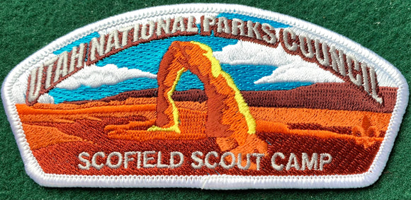 Utah National Parks Council Scofield Scout Camp Commerative Edition CSP SA-69. White Border. Mint Condition.