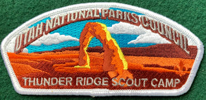 Utah National Parks Council Thunder Ridge Scout Camp Commerative Edition CSP SA-70. White Border. Mint Condition.