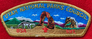 Utah National Parks Council CSP SA-9. Gold Mylar Border. Mint Condition.