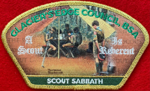 Glacier's Edge Council Scout Sabbath Commerative CSP PA-102. "A Scout is Reverent" Embroidered Detail. Mint Condition.