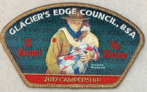 Glacier's Edge Council 2017 Campership Commerative CSP PA-79. "A Scout is Brave" Embroidered Detail. Mint Condition.