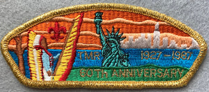 Greater New York Councils 'TMR ... 1927 - 1996' Commerative CSP SA-22. Gold Mylar Text and Border. Mint Condition.