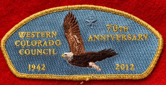 Western Colorado Council 70th Anniversary (1942-2012) Commerative Edition CSP SA-137. Gold Mylar Border. Mint Condition.