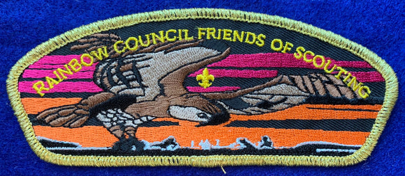 Rainbow Council Friends of Scouting (FOS) CSP SA-11. Gold Mylar Border. Mint Condition.