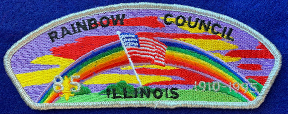 Rainbow Council BSA 85th Anniversary (1995) Commerative Edition CSP SA-6:1. Silver Mylar Border. Oversized (Larger) CSP. Mint Condition.