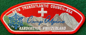 Transatlantic Council 2016 Camp Alpine Commerative Edition CSP SA-107. Red Border. Mint Condition.