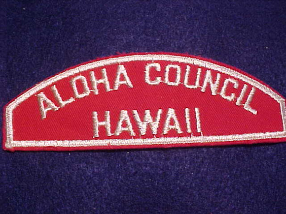 ALOHA COUNCIL/HAWAII RED/WHITE STRIP, MINT
