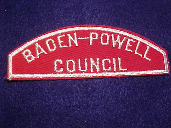 BADEN-POWELL/COUNCIL RED/WHITE STRIP, MINT