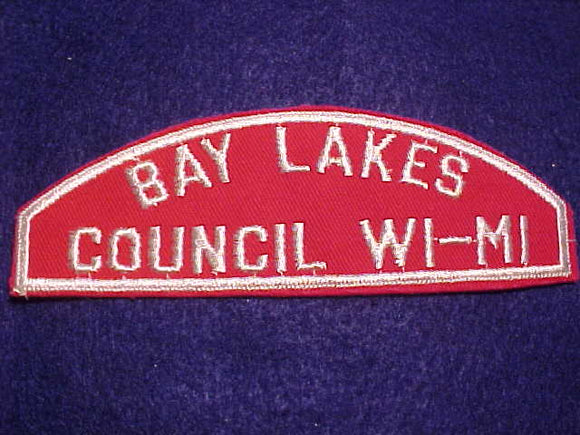 BAY LAKES/COUNCIL WI-MI RED/WHITE STRIP, MINT