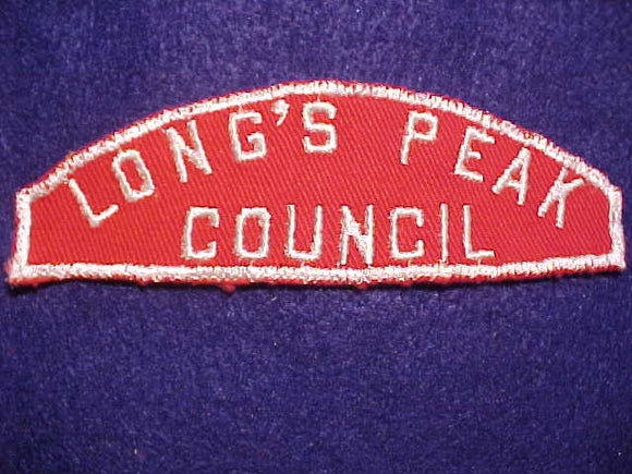 LONG'S PEAK/COUNCIL RED/WHITE STRIP, (NOTE APOSTROPHE - VERY RARE!), USED