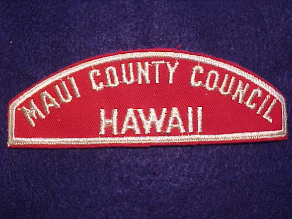 MAUI COUNTY COUNCIL/ HAWAII RED/WHITE STRIP, MINT