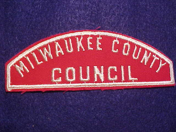 MILWAUKEE COUNTY/COUNCIL RED/WHITE STRIP, MINT