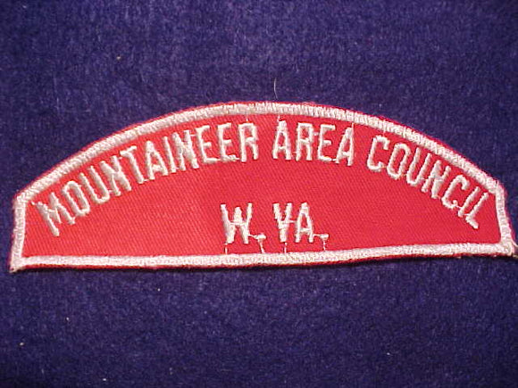 MOUNTAINEER AREA COUNCIL/W. VA. RED/WHITE STRIP, RATED #6 OF 10, USED