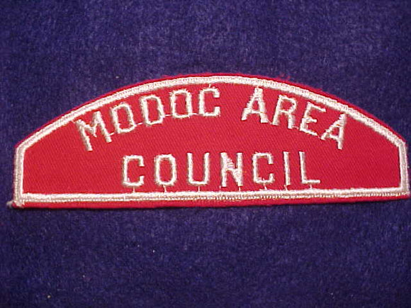 MODOC AREA/COUNCIL RED/WHITE STRIP, MINT