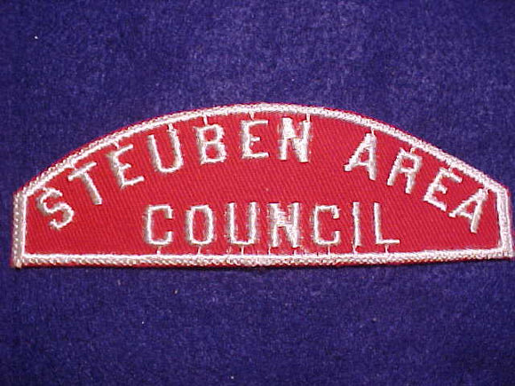 STEUBEN AREA/COUNCIL RED/WHITE STRIP, MINT