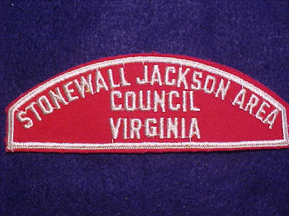 STONEWALL JACKSON AREA/COUNCIL/VIRGINIA RED/WHITE STRIP, MINT
