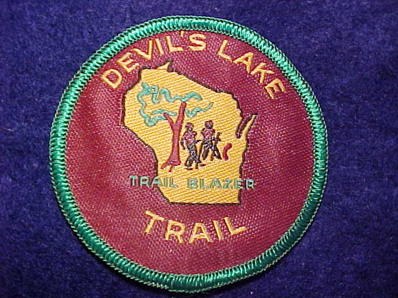 DEVIL'S LAKE TRAIL PATCH, WOVEN, TRAIL BLAZER