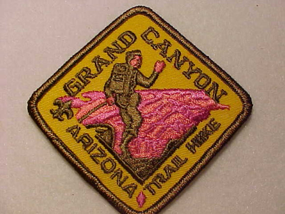 GRAND CANYON TRAIL HIKE PATCH, WITH FDL, ARIZONA, LT. PINK & DK. PINK MTN.