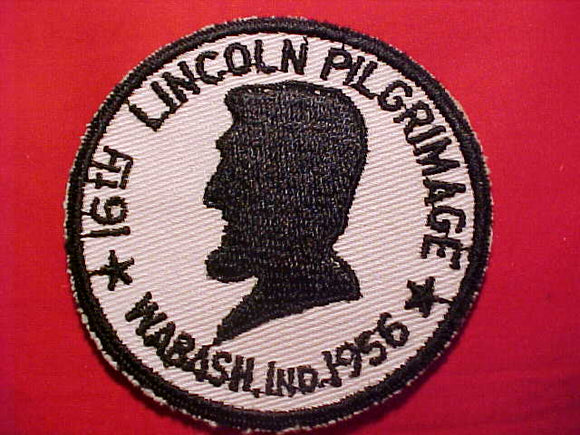 LINCOLN PILGRIMAGE PATCH, 1956, 16TH, WABASH, IND.