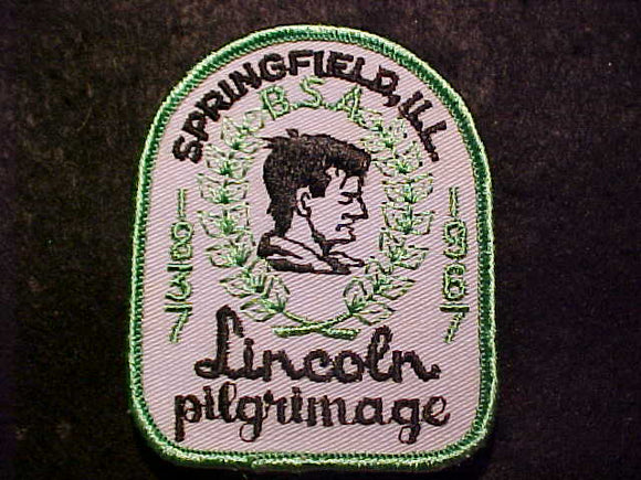 LINCOLN PILGRIMAGE PATCH, 1967, SPRINGFIELD, ILLINOIS
