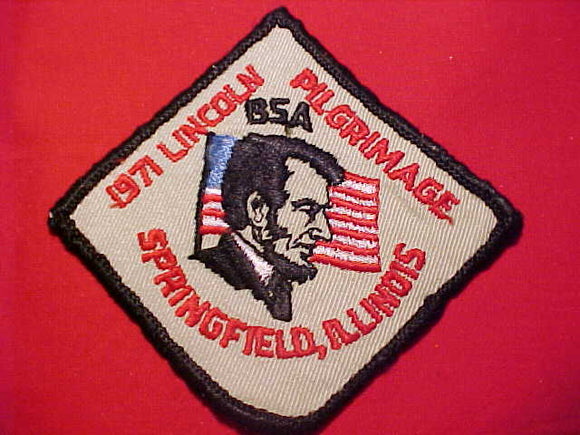 LINCOLN PILGRIMAGE PATCH, 1971, SPRINGFIELD, ILLINOIS, USED